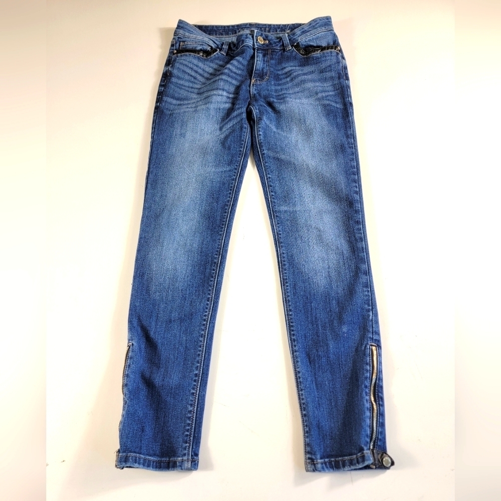 White House Black Market Pants Womens Size 4 Skimmer Blue Denim Jeans Stretch